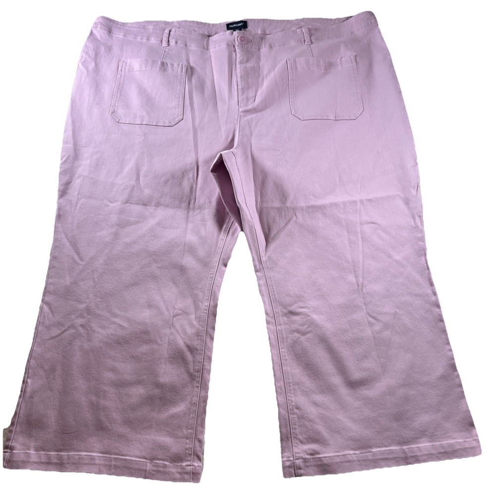 Studio Park x Amy Stran Petite Ankle Length Wide Leg Pant Pink 30WP NWOT Tencel